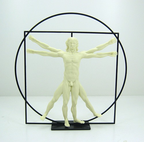 Vitruvianische mensch statue - vitruvianische, mensch-statue