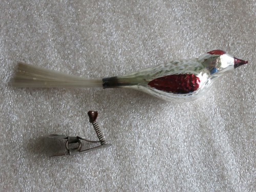Antik glas vogel 12cm - 12cm, um