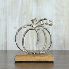 Aufsteller Holz Alu Deko Kürbis 12 cm hoch, 10 cm breit  Shabby Chic