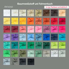 Baumwollstoff uni einfarbig Fahnentuch Dekorationen Accessoires (Preis=0,5m)