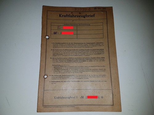 Fahrzeugbrief kfz brief 1964 - brief,