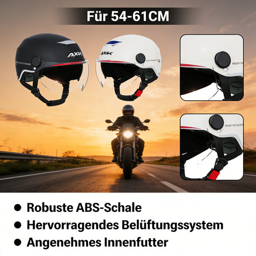61cm motorradhelm mit - 54-61cm,