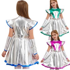 Kinder Mädchen Kostüm Space Cutie Kleid Weihnachten Alien Cosplay Roboter Tanz