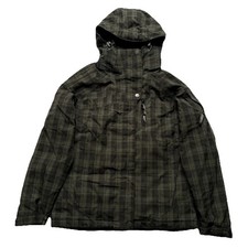 Salomon Herren Skijacke Gr. M Schwarz Kariert Snowboardjacke Winter #C3-8