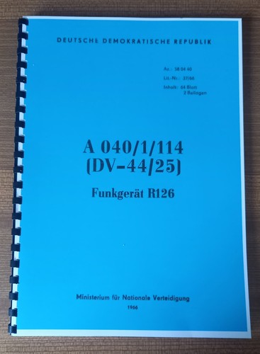 Nva 040 114 funkgerät - dv, 040/1/114