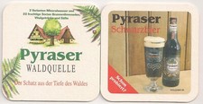 Pyraser Waldquelle - alter Bierdeckel "Pyraser Schwarzbier"