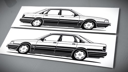 Audi 200 aufkleber silhouette - aufkleber,