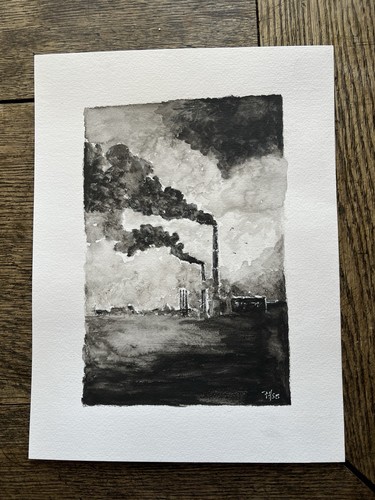 Aquarell gemälde industrie - aquarell,