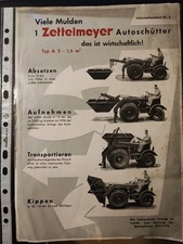 Original Zettelmeyer Autoschütter Typ A2 Flyer Broschüre 50er Jahre