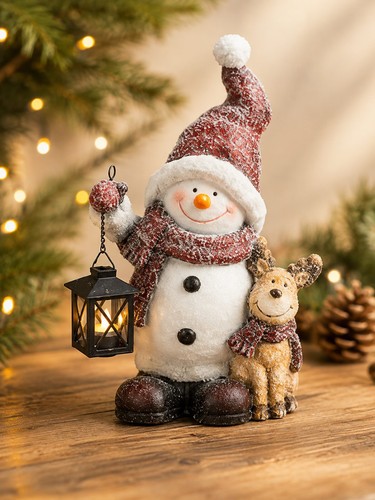 Schneemann mit rentier - mit, &