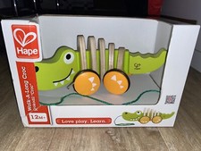 Hape Holz Krokodil Nachzieh Spielzeug/ Wie Neu / Ab 12 Monate