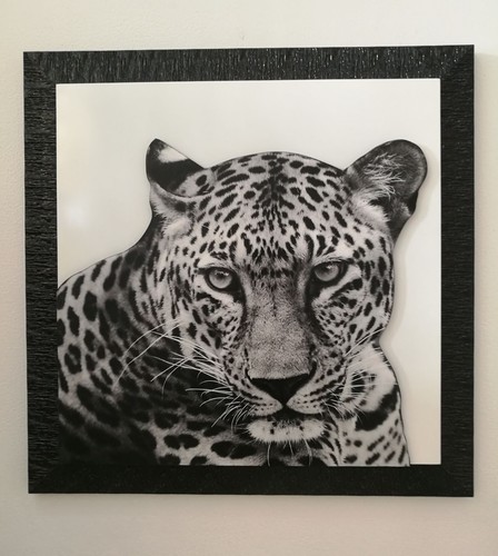 Tigerbild holz schwarz - holz, schwarz-weiss