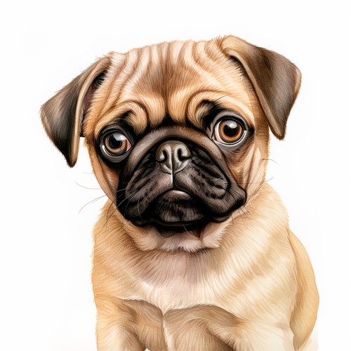 Wandtattoo aufkleber mops - aufkleber,