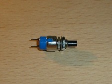 Miniatur-Drucktaster, Taster (Schließer), Länge: 34mm, blau
