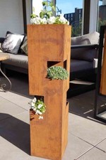 Pflanzschale Pflanzsäule Kübel Säule Metallsäule Blumentopf Metall Rost H:80cm