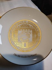 Fürstenberg Porzellan Wandteller, Siegel Der Stadt Braunschweig ,Gold, Ø 19cm 