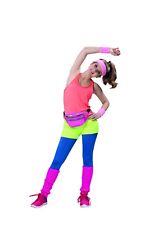 Xpar 13829 80er Aerobic Anzug Retro Fitness Sportanzug Karneval Damen Kostüm