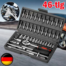 STECKSCHLÜSSEL SATZ 1/4" 46-TLG KNARRENKASTEN Nüsse Bits TX Kleine Knarre DE