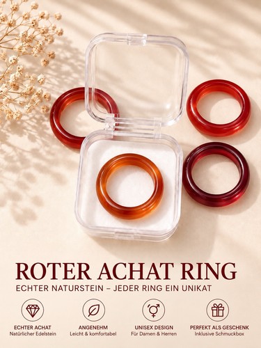 Achat ringe rot - 2x, –