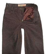 WALLABY Herren- LEDERJEANS / Lederhose in dunkel- braun ca. W29 / L33