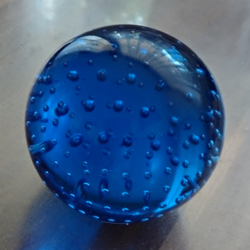 Glas briefbeschwerer blau - glas-briefbeschwerer,