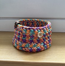 Häkelkorb Korb Holzboden