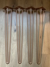 WAGNER Möbelbein HAIRPIN Retro - 12 x 12 x 71 cm, Stahl, Rose Gold matt 4 St.