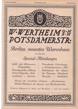 Berlin 1913  " W. Wertheim Warenhaus GmbH 1913  " Reklame Werbung