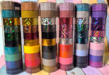 Washi Tape Set 10 Rollen à 3m – Glitzer, Hologramm, Metallic – Design Klebeband