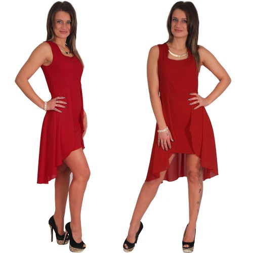 Kleid mini vokuhila chiffon - kleid,