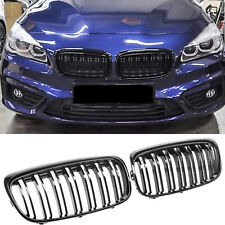 Passt für Den BMW 2 Active Tourer F45 F46 Nieren Glanz Schwarz Doppelsteg Grill