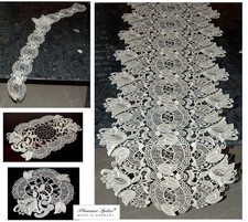 Spitzen Tischdecke Tischläufer Tischband Plauener Spitze Spitzentischdecke Beige