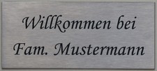 Edelstahlschild Lasergravur Namensschild Türschild Briefkastenschild  55 x 30