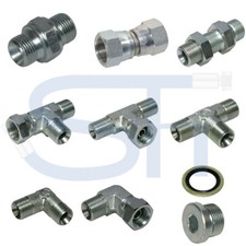 Hydraulik Verschraubung BSP Zoll Adapter zöllig Dichtring Hochdruck 