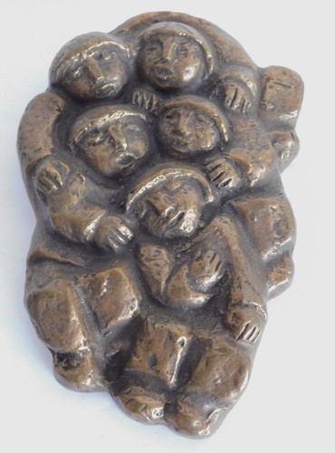 Bronze relief singende - relief,