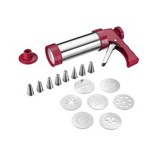 Westmark 32332260 Gebäckpresse/Garnierspritze, rot/silber