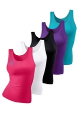 5x PETITE FLEUR Damen Unterhemden 5er-Pack Unterwäsche bunt NEU