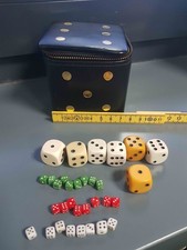 Würfel Etui Schatulle Kunstleder 50er oder 60er Jahre   SELTEN !!!