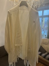 Damen Poncho Strick Weiß 3XL