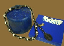 Konplott Kette "Rocky" bronze 13 Swarovski Steine groß  honiggelb neu