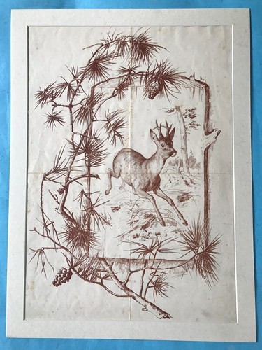 Steindruck lithografie jagd - steindruck,