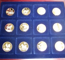 12 x LUNAR MEDAILLEN SET -