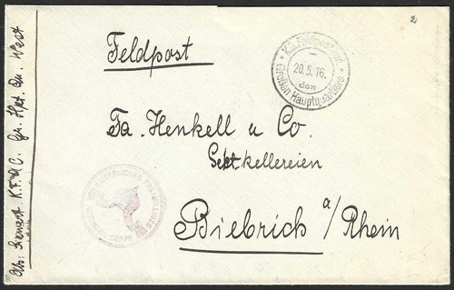 1916 feldpost cover grossen - kd,