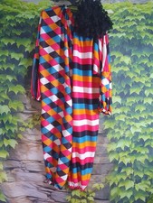 Clown Kostüm Overall mit schwarzer Perücke Gr. 152-164