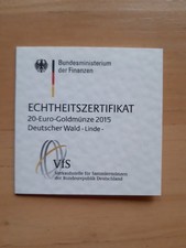 Echtheitszertifikat 2015 für