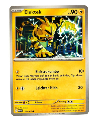 Pokemon karte elektek 125 - karte:,