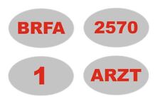 Satz 6 Helmkennzeichnungen oval reflektierend Wachnummer Berlin Feuerwehr