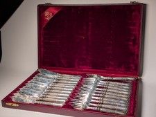 800 Silberbesteck Set, 24 Teile, Fischbesteck, Antik, 1145g
