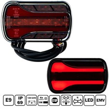 LED-Rücklicht 3-Funktionen: Bremslicht, Blinker, Positionslicht 12/24V, IP69, E9
