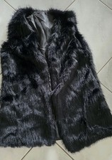  Kuschelige Kunstfell-Weste in Schwarz 